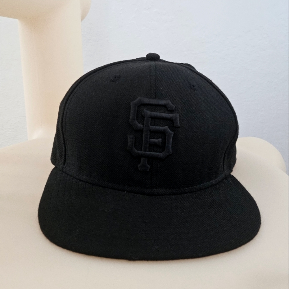 San Francisco SF Giants 59fifty Fitted New Era Black Baseball Cap Hat Monochrome